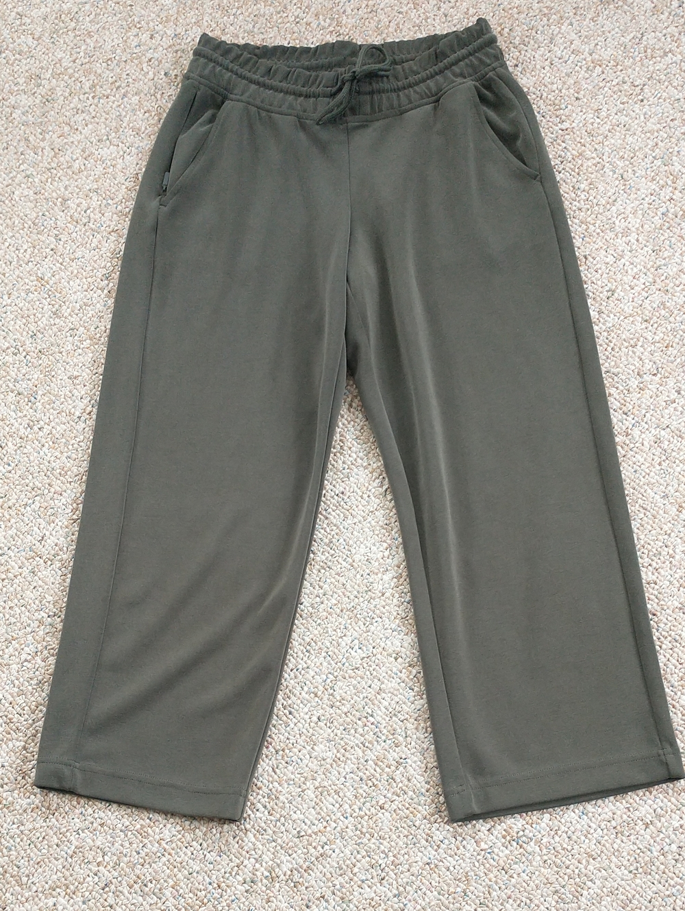 Athleta Cropped Wide Leg Pants Dark Green XSmall